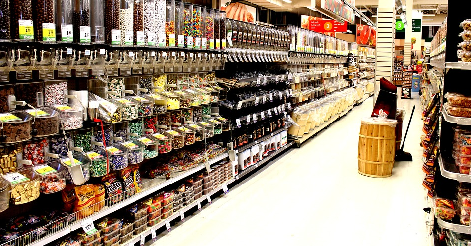 Grocery shelves