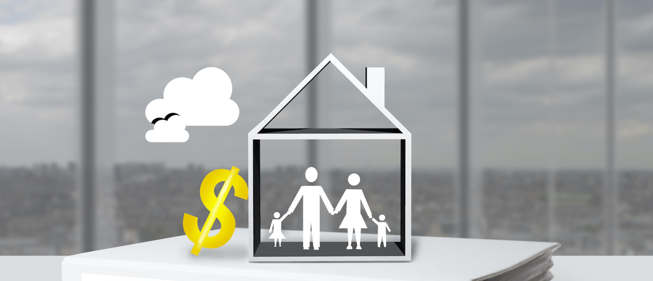 white office binder custody family children house dollar symbol